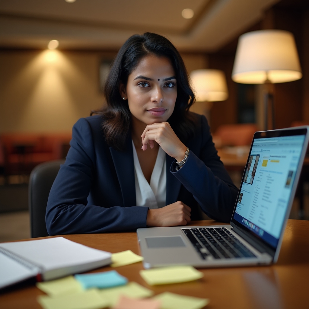 Professional surrounded by scattered notes and open browser tabs, looking overwhelmed at a desk
